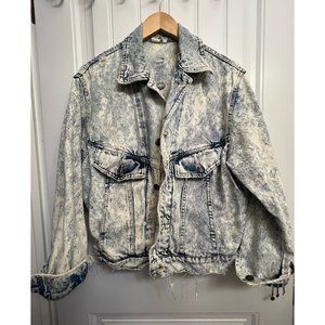 Distressed acid-washed denim jacket (vintage)
